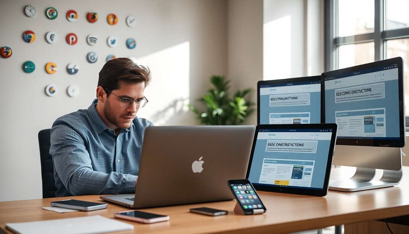 Tests d'affichage sur différents appareils et navigateurs